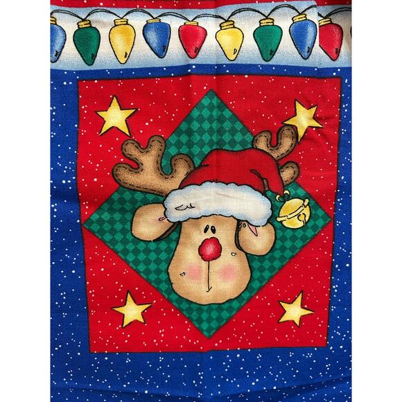 Vtg Reindeer Christmas Bib Apron Cut And Sew Completed - Picture 2 of 3
